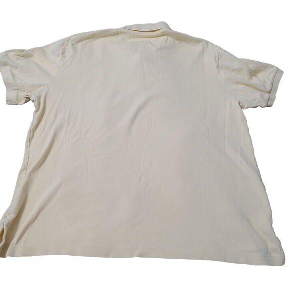 Chaps Mens Polo Shirt Yellow Size Large 100% Cotton Short Sleeve Pullover Collar - Picture 2 of 12
